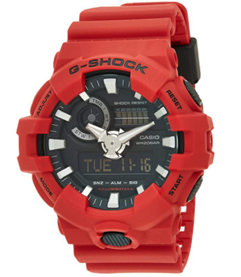 G-Shock Quartz Red Rubber Shock Resistant Casio Men's Watch GA-700-4ACR