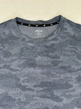 Zelos Mens Blue Camo Medium Breathable Workout T-Shirt Activewear Size M