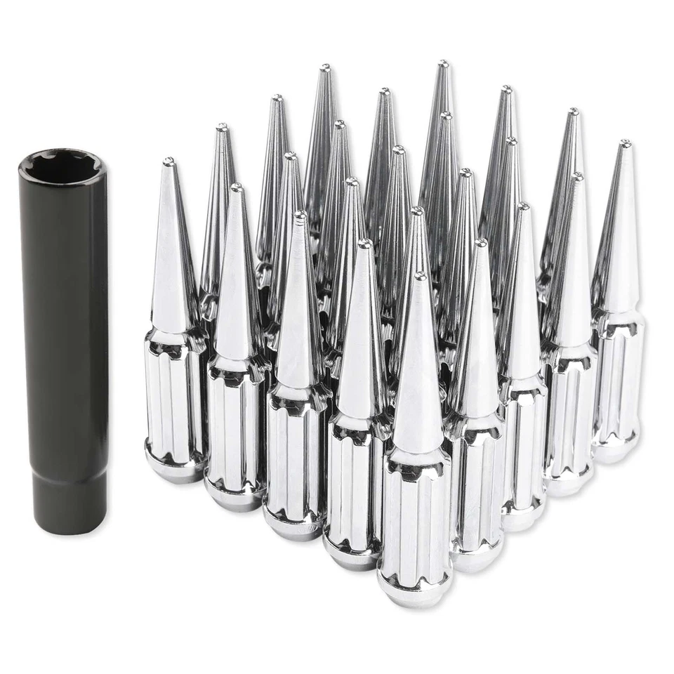 Para TOYOTA Tundra 07-2022 Cromado M14x1.5 Porcas de Ponta de Roda 4.4" de Altura + 1 Chave - Imagem 3 de 4