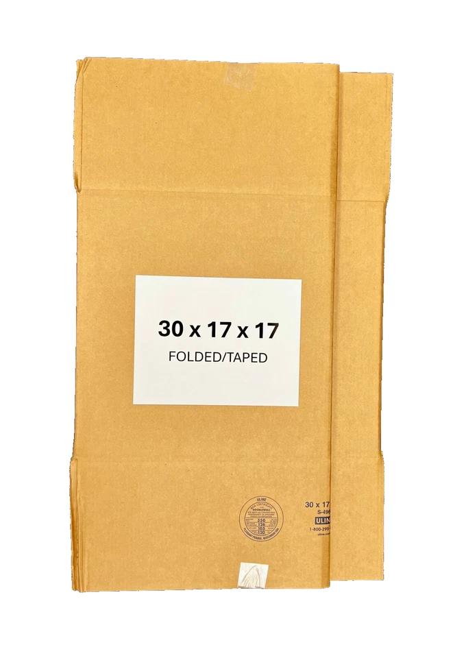 30" x 17" x 17"  CARDBOARD BOX (350 lb strength) DOUBLE WALL - SINGLE BOX - Image 3 of 4
