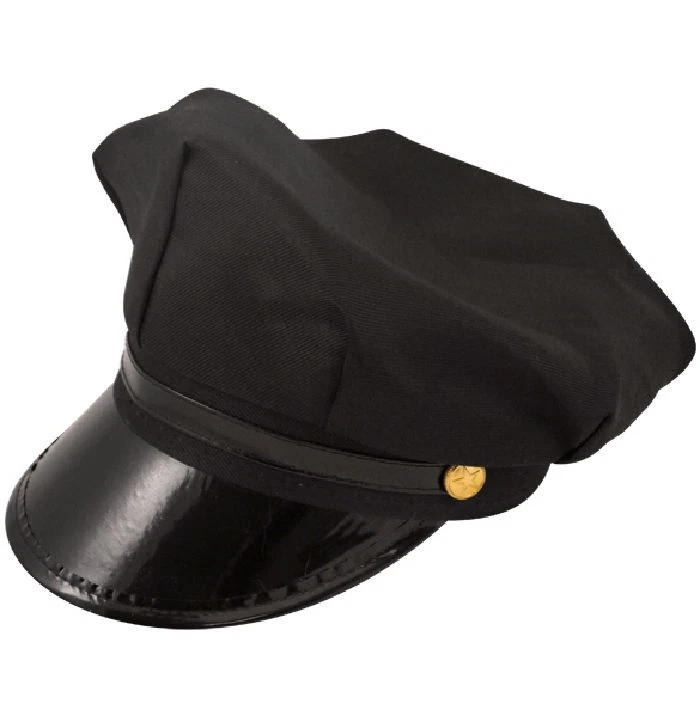 Adulto Conductor Conductor de Conductor de Limusina Negro Pico Gorra Sombrero Elegante Vestido Disfraz Foto 3 de 4