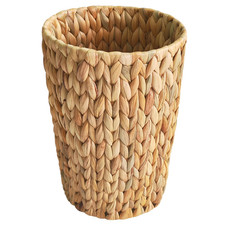 Wicker Trash Can,Small Bathroom Trash Can,Water Hyacinth Wicker Waste Basket for