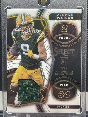  2022 Draft Selections Memorabilia Christian Watson #DS-14 White Prizm /75  