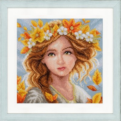 Lanarte Kreuzstich Stickpackung ''Romance, Erntezeit'', Zählmuster, 18x18cm