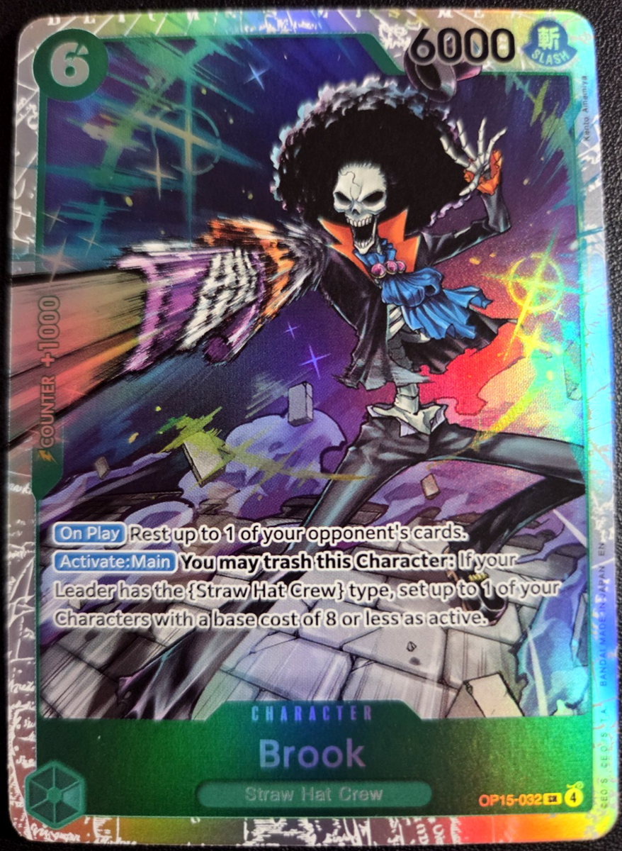 Brook OP15-032 SR ONE PIECE Tcg Card Game NM GREEN | eBay
