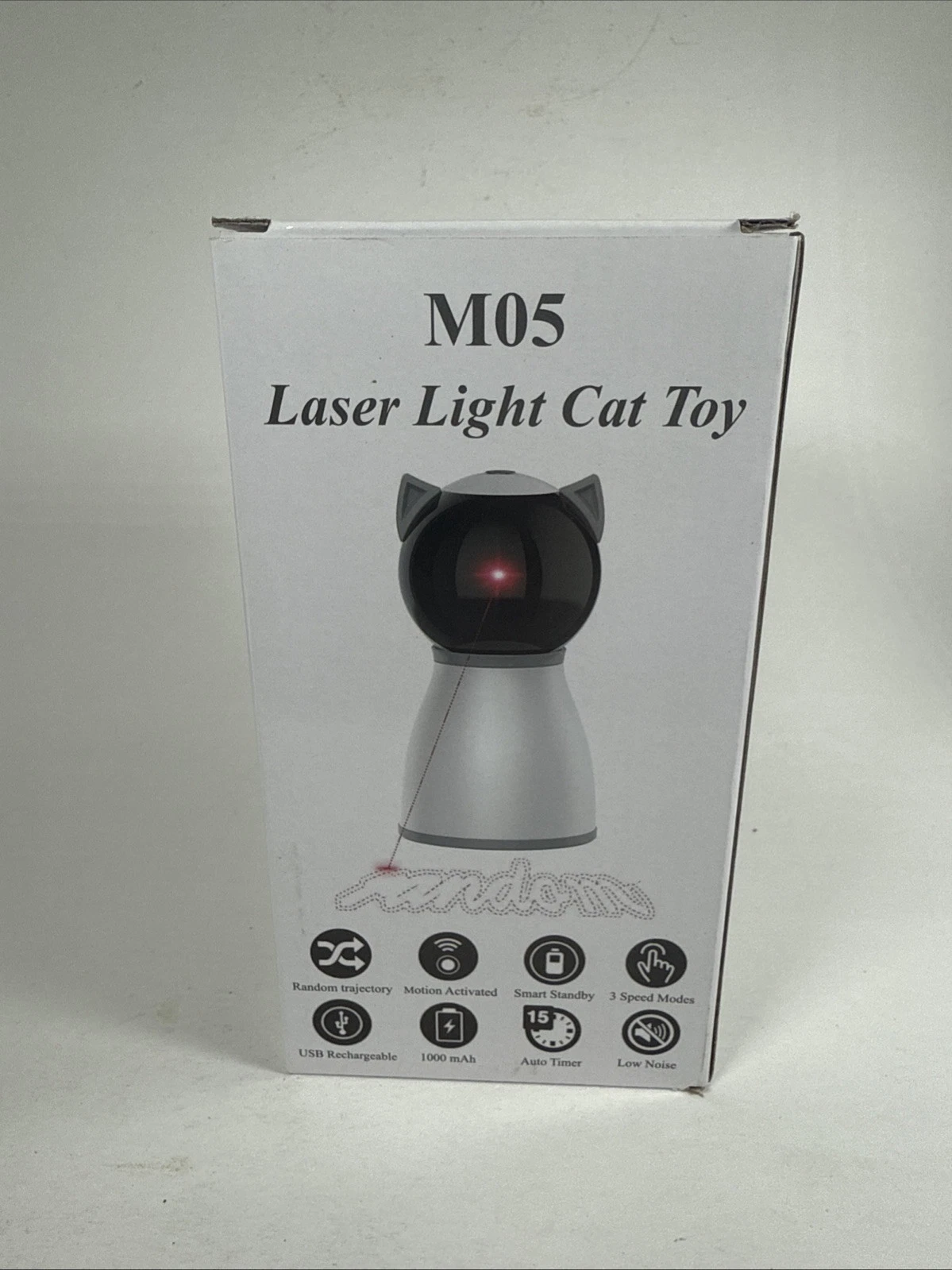 M05 Laser Light Cat Toy Random Trajectory 3 Speed Auto Timer Rechargeable NIB