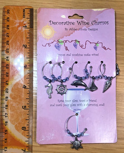 Sea Theme WINE CHARMS seahorse dolphin sea turtle sailboat Ashley Nicole Designs