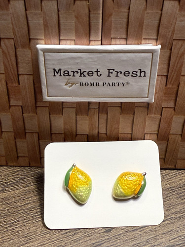 BP Market Fresh Lemon ๐ 1 Pair NWOT Rose Gold Plated Earrings RBP6399