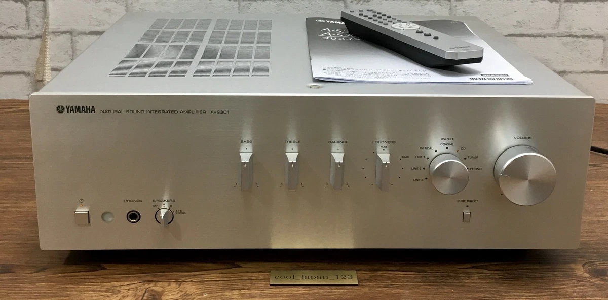 YAMAHA A-S301 Integrated Amplifier Silver Hi-Fi Stereo Amp Tested Working Japan