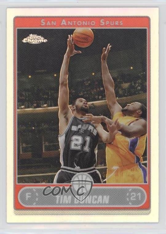 2006-07 Topps Chrome Refractor Tim Duncan #2 HOF 2d9