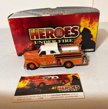 Corgi Heroes Under Fire Die-Cast Fire Truck Model w/ Box, Ltd Ed Cert 1/50