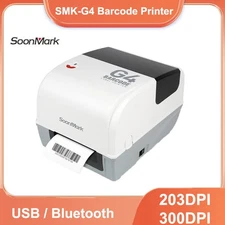 Soonmark SMK-G4 USB Thermal Transfer Barcode Printer Jewelry Tag Label Printer