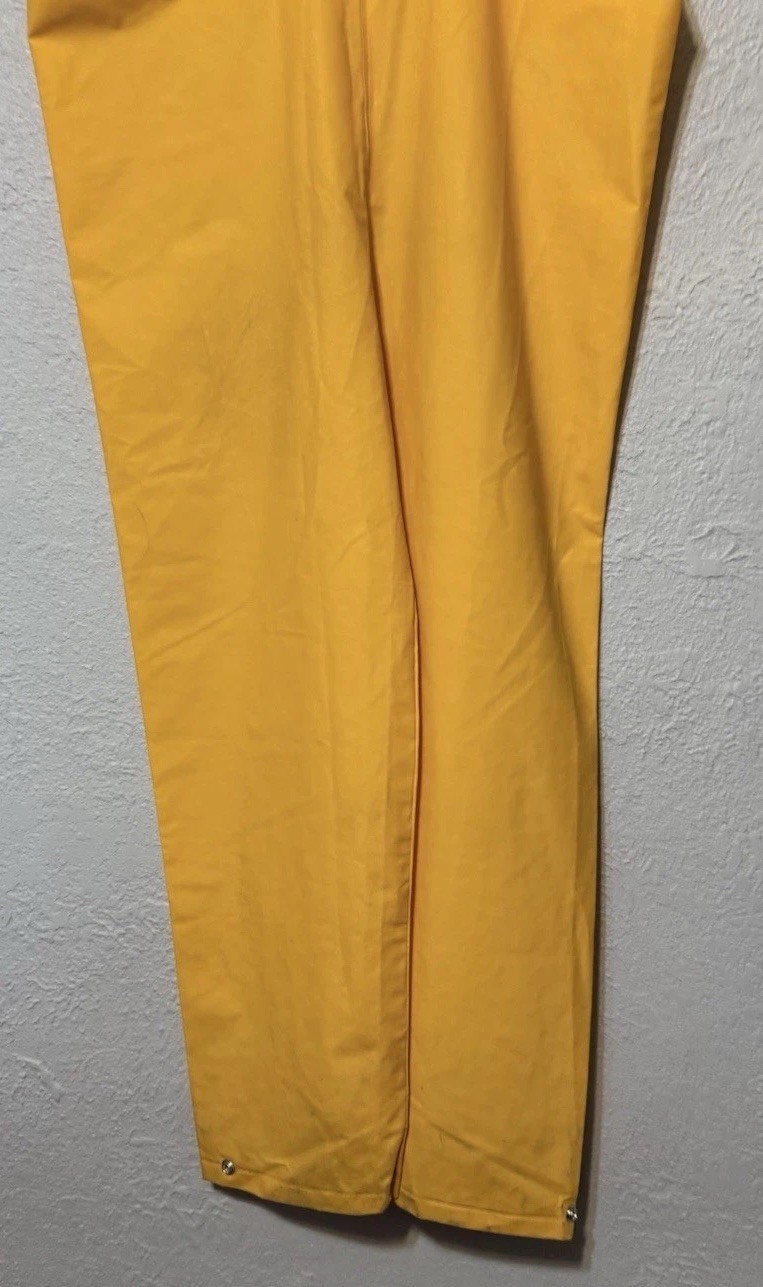 Weather-Rite Rain Coat Jacket Men XL Yellow & Academy Broadway Bibs Sz Large