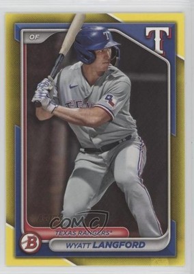 2024 Bowman Prospects Yellow Border 49/75 Wyatt Langford #BP-64 Rookie RC 09an