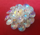 Vintage Bright, Aurora Borealis Rhinestone Brooch & Clip On Earrings Set — photo 2