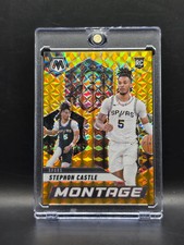 2024-25 Panini Mosaic Stephon Castle Montage Gold /10 RC - Spurs