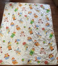 Vintage Handmade Clown Nursery Crib Quilt Blanket 42  W X 51  L