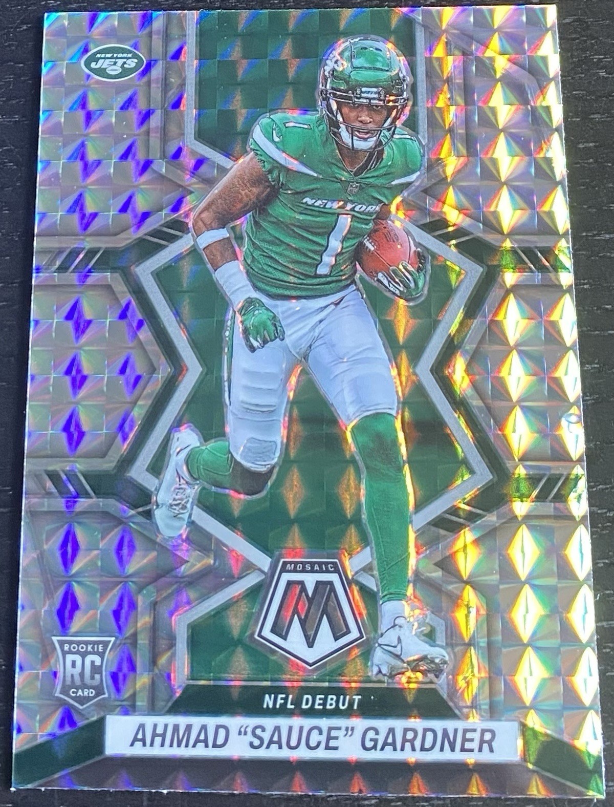 2022 Panini Mosaic Ahmad "Sauce" Gardner RC Rookie NFL Debut Silver Prizm #289