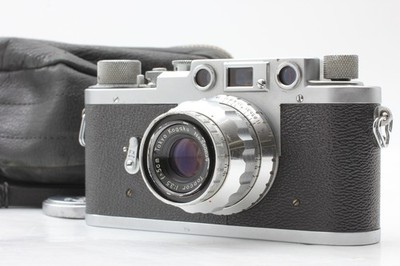 *Exc + 5* Leotax K analoge Sucherkamera mit Topcor 5 cm F3,5 Objektivkoffer a...