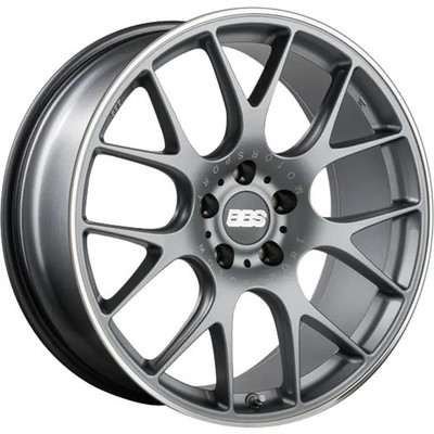 BBS CHR 19x8 ET 40 5x120 HB 82 Satin Titanium Gray Polished Lip Ring Wheel/Rim