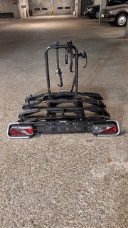 Eufab Fahrradträger Eufab Amber 4 schwarz für 4 Fahrräder abklappbar Anhängerkup