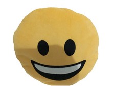 Emoji Happy Face Pillow 10x11 Yellow Plush Stuffed Toy Decorative Cushion New