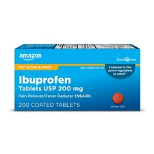 Amazon Basic Care Ibuprofen Tablets, Fever Reducer and 200 Count (Pack of 1)