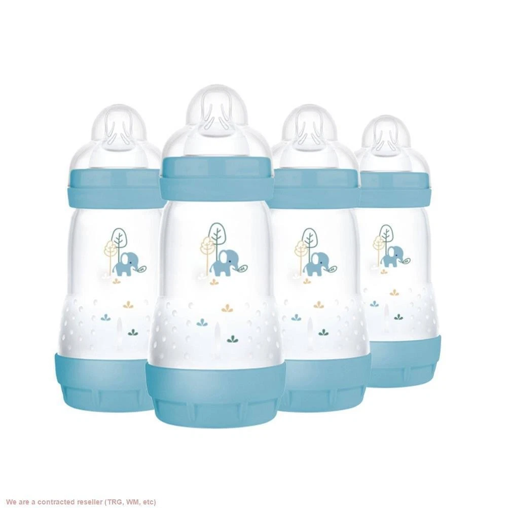MAM Easy Start Anti-Colic Baby Bottle - Blue - 9oz/4pk