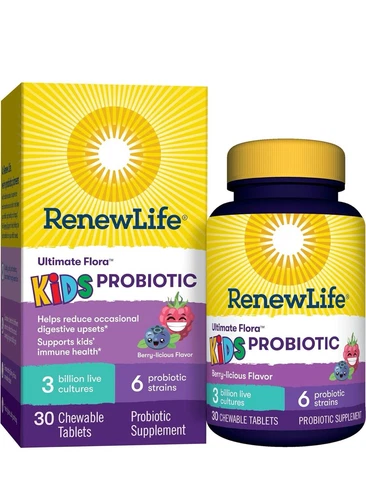 2 Renew Life U Flora KIDS Probiotic, Chewable 30ct -Pack 2 Units-Amazing results