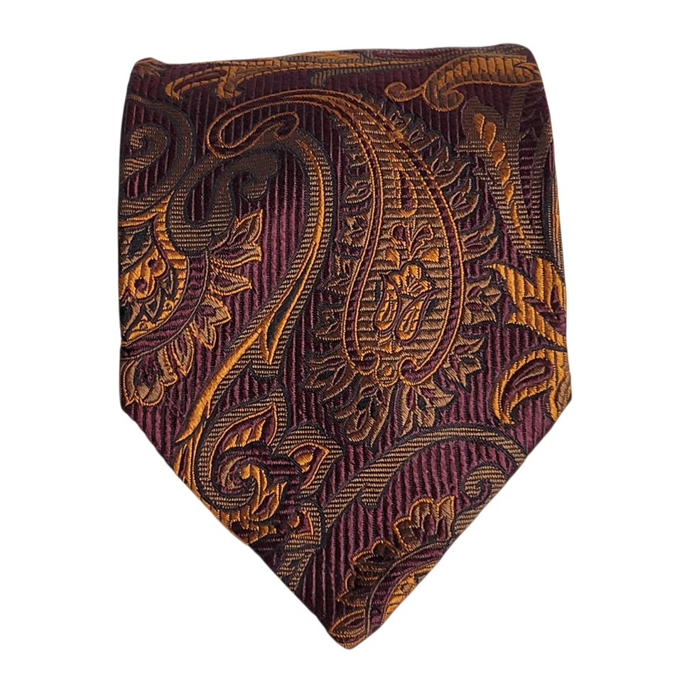 Corbata Robert Talbott siete pliegues #24/40 granate Lux tejida seda Italia L: 61" W: 3,5" Foto 2 de 4