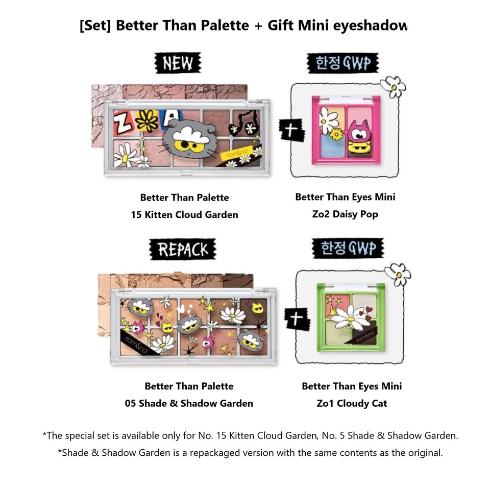 ROM&ND ROMAND X GDRAGON Better Than Palette 7.5g + Mini SET 2colors ZONFRIENDS - Image 2 of 4