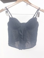 Garage Black Lace Corset Bustier Top Sz S goth punk