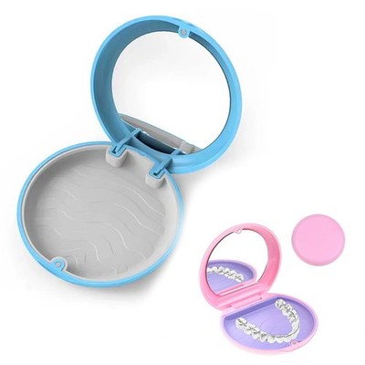 Zahnbox Etuis mit Spiegel Kieferorthopädischer Retainer Organizer Zahn Aufbewahrungsbox UK