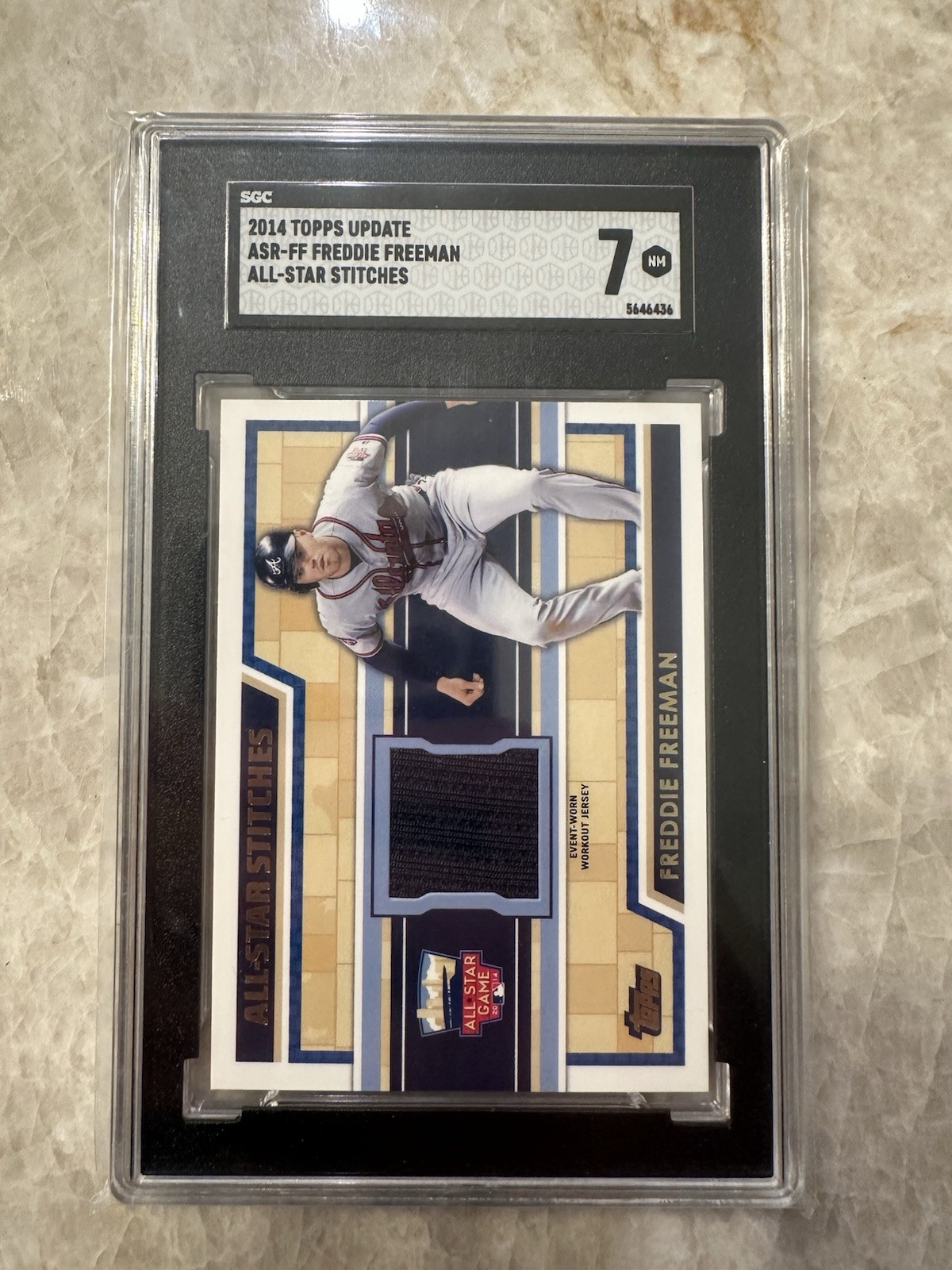 2014 Topps Update Series - All-Star Stitches Freddie Freeman #ASR-FF (MEM) SGC 7
