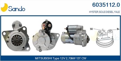 Anlasser Motorino d'avviamento 6035112.0 SANDO 12V 2,70KW 13Z