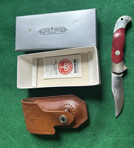 Boker Solingen Germany red bone 2006 440C Lockback Knife & sheath