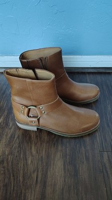 Frye Veronica Harness Brown Leather Short Boots Women's Size 9.5