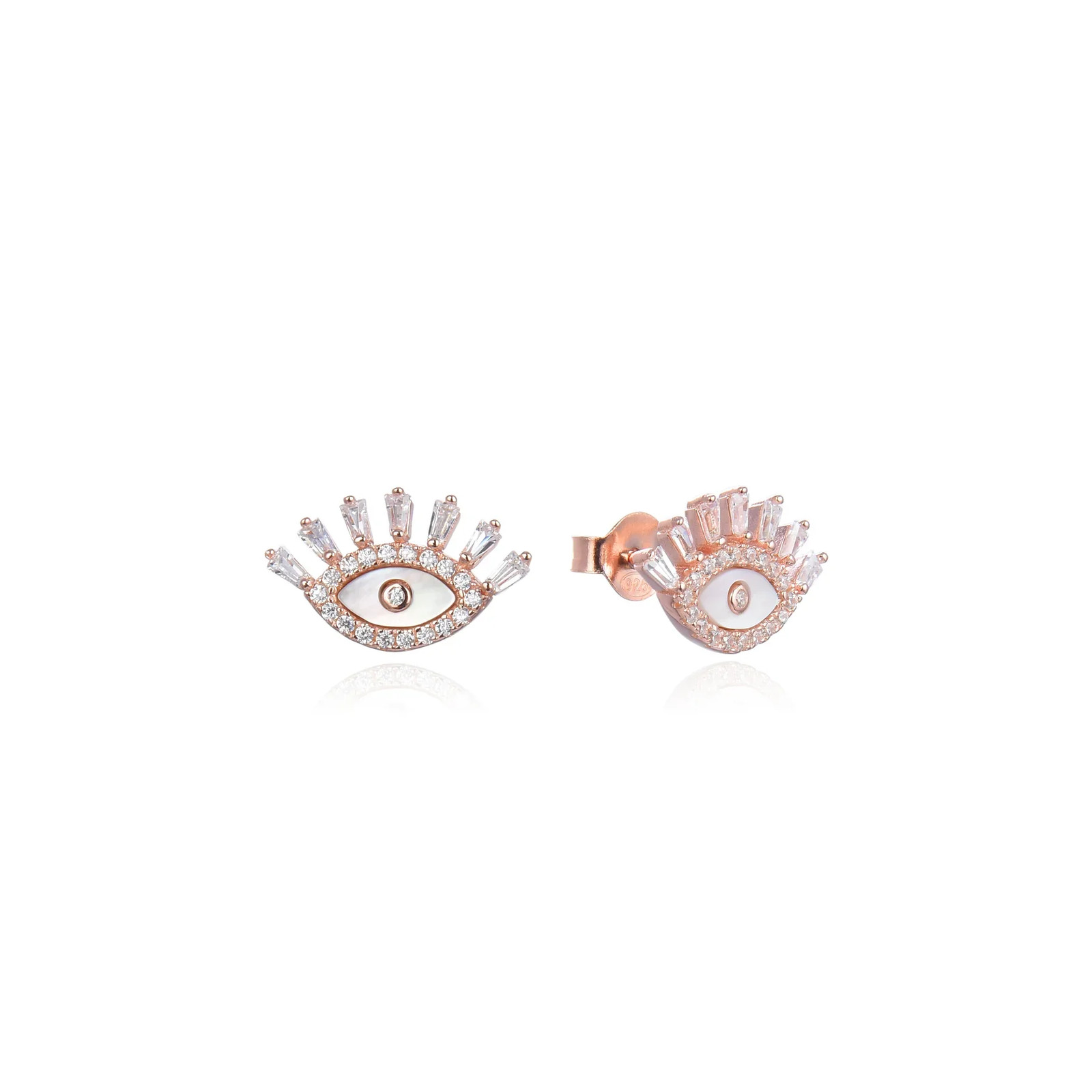 Boucle d'oreille oeil nacre hypoallergénique pour oreilles sensibles sans irritation