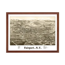 Old Map of Fairport, NY 1885 - Vintage Fairport New York Art