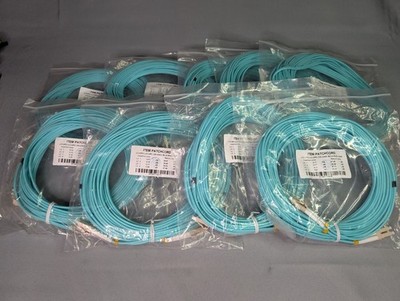 LC-LC UPC Fiber Optic Patch Cable 10M Lot Of 9 Duplex MM DX OM3-150 PVC