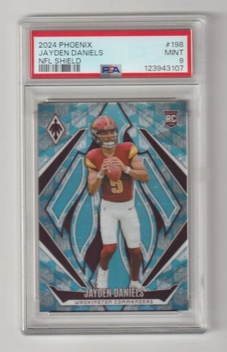2024 Phoenix Jayden Daniels RC NFL Shield Prizm *PSA 9* SN 059/150 *BCGUYS*