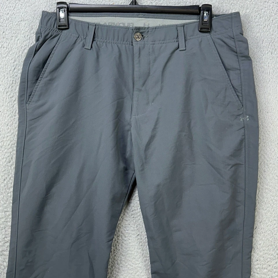 Pantalones de senderismo Under Armour mezcla de nailon para hombre 36X30 gris bolsillo elástico frontal plano Foto 3 de 4