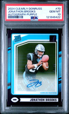 2024 Donruss Clearly Jonathon Brooks Purple Auto /75 PSA 10
