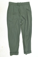 Vince Pull-On Cropped Pants Womens Small Green Drawstring High-Rise Stretch