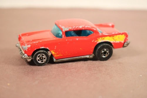 Vintage Hot Wheels Red '57 Chevy Car HK Base LQQK