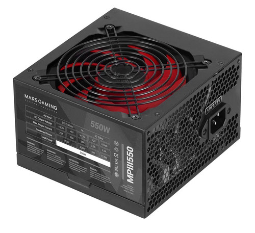 Mars Gaming MPIII550,PC ATX 550W Netzteil,Silent AI-RPM Technologie.