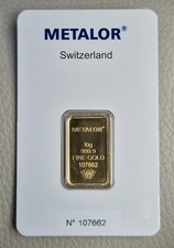 10 gram Metalor - 999.9 Gold Bar. 3002.98 per troy oz