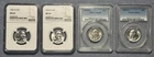 1955-D 25C Washington Quarter MS 65 90% Silver 4 Coins Total Graded NGC/PCGSMS65