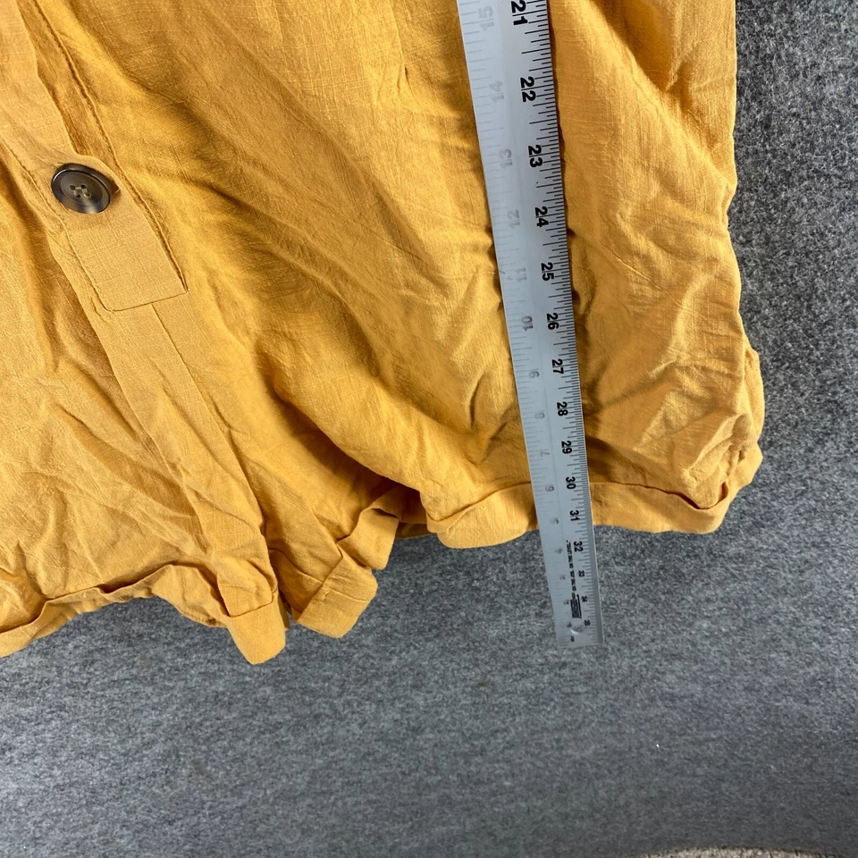 Mono sin marca para mujer L grande naranja cuello manga corta botón algodón Foto 4 de 4