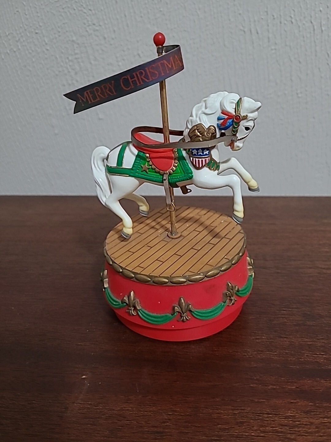 Musical Christmas Carousel Horse - #1 in Series by Enesco 1986 VGC